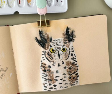 owl watercolour